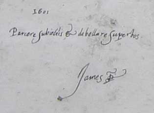 King James VI inscription