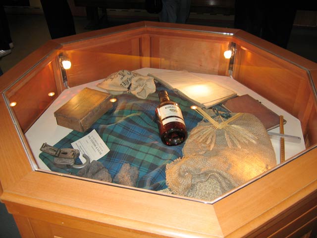 display table inside the beginning of tour building